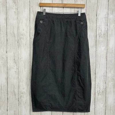 Maxi Falda Boho Algodón Cálido Acento Botón Básico Pana Gris Oscuro Poesía 8 Foto 1 de 4