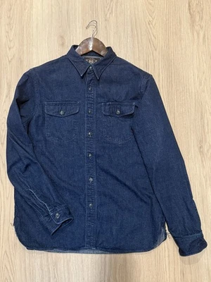 RRL Ralph Lauren Men’s Button Down Denim Shirt Size Medium Heavyweight Denim - Image 1 of 4