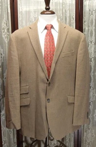 Jos A Bank New Traditions 44R Linen & cotton brown 2 vent summer sport coat y7j1 - Picture 1 of 6