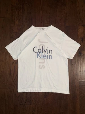 Camiseta Vintage CK Calvin Klein 90’s Ponto Único Tamanho XL Branca Anos 90’s - Imagem 1 de 4
