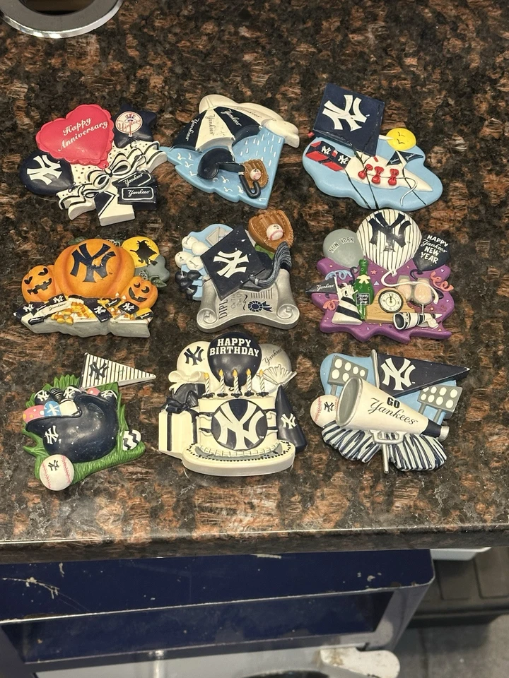 New York Yankees Willabee and Ward Seasonal Magnet Lot Collection 9 Total - Image 1 of 4