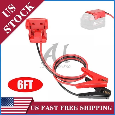 AUTOMATIONPRO For Milwaukee M18 Power Battery Jumper Starter Jump Kit 8 AWG Auto Booster Cable