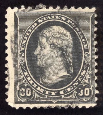 US Scott 228 Usado 30c Negro Thomas Jefferson Lote E620 sellos bhmstamps Foto 1 de 2