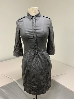 Burberry Brit, Vestido Henley Snap, Gris, Talla 4, Sin Cinturón, (SR111) Foto 1 de 4