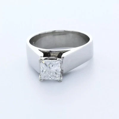 Solitaire Engagement Ring Platinum Princess 1.39 Carat Lab-Grown Diamond F SI1 - Image 1 of 4