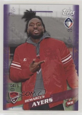 2019 Topps Alliance of American Football Purple /5 Demarcus Ayers #47 - Image 1 of 2
