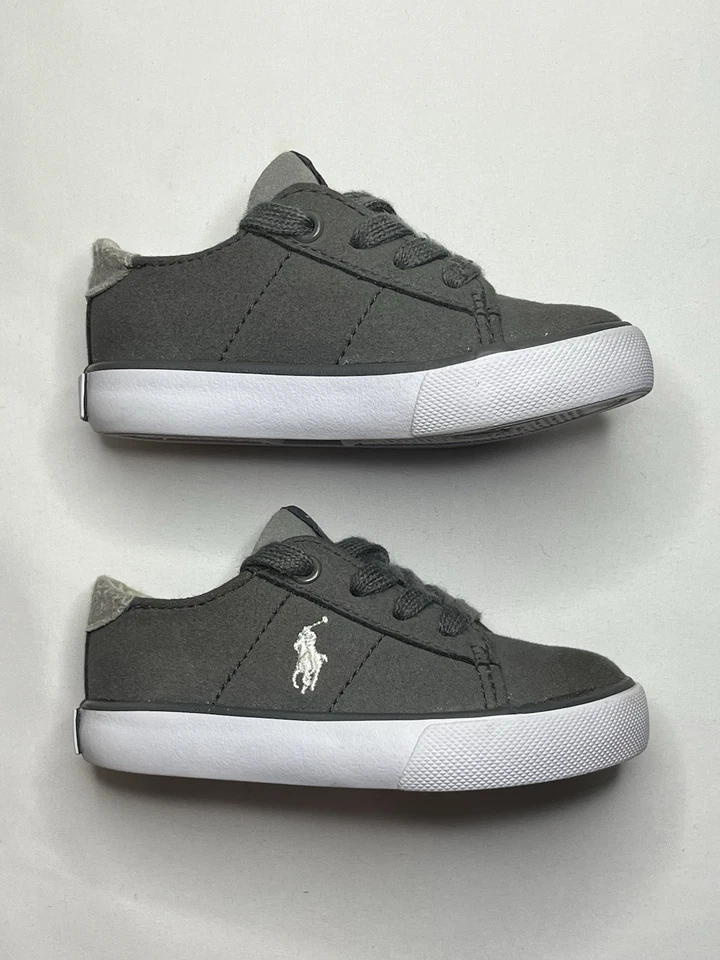 Polo Ralph Lauren Gris Lona Zapatos/Zapatillas - Niño Pequeño Talla 5 - Foto 1 de 4