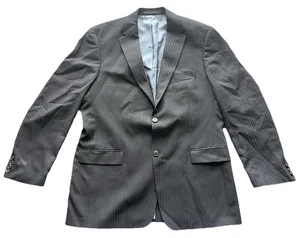 Hugo Boss Bertolucci Black Striped Men Sport Coat Jacket Size 44R Wool USA Made - Picture 1 of 8