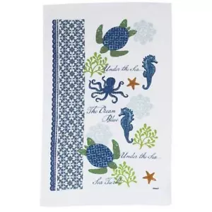Sea Turtle and Seahorse Kitchen 100% Cotton Terry Towel - R2500 - Picture 1 of 1