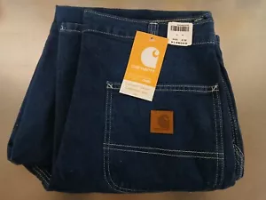 CARHARTT -Cintas-Nuovo con etichette-Denim Carpenter Jeans Uomo 32x32 Blu-Salopette Fit - Foto 1 di 8