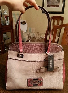 GUESS Dorsay satchel, color bone multi - Picture 1 of 6