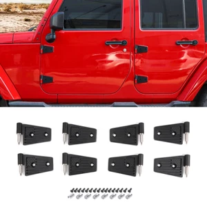 8x Aluminum Alloy Door Hinge Trim Replacement For Jeep Wrangler JK JKU 07-17 US - Picture 1 of 11