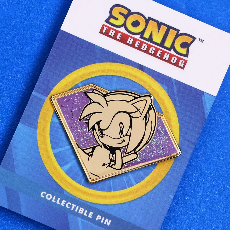Sonic The Hedgehog Chaos Emerald Amy Rose Golden Series Enamel Pin Figure - Image 1 of 1
