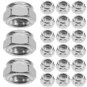 100Pcs Stainless Steel Lock Nuts Useful Self-locking Flange Nut Inserts - Picture 1 of 12