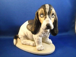 *FIGURA BASSETT HOUND VINTAGE 1983 HOMCO "OBRA MAESTRA PORCELANA" - Imagen 1 de 3