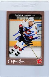 2006/07 OPC #73 Roman Hamrlik Flames Signed Auto *H5388