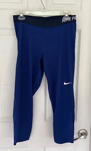 Nike Pro Blue Activewear Leggings Women's Size XL - Picture 1 of 6