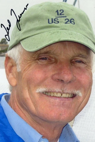 TED TURNER AUTOGRAPH 4" x 6" with SPORTS ILLUSTRATED COVER + ORIGINAL PRINT AD Cover