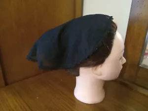 Amish Mennonite Catholic Christian Black Chapel Veil Sheer Lace Headcovering GUC - Picture 1 of 5