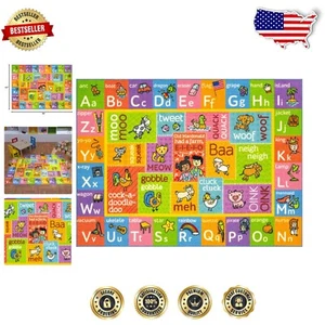 Water Resistant Kids Area Rug - Alphabet & Animals for Safe Playtime 4'9" x 6'6" - Picture 1 of 12