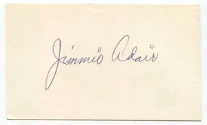 Jimmy Adair Signed 3x5 Index Card Autographed MLB 1931 Chicago Cubs - Picture 1 of 2