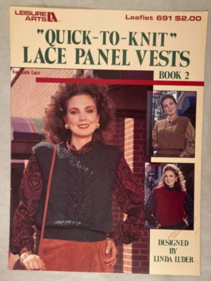 "Quick-To-Knit" Lace Panel Vests Book 2 - Leisure Arts 691 - 1 Knit Pattern - Image 1 of 2