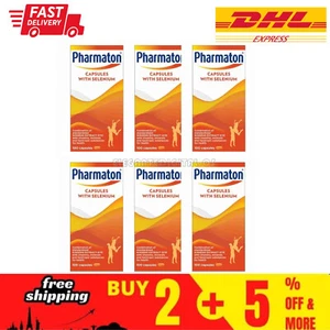 6 X 100s Cápsulas Pharmaton con Ginseng y Selenio Potenciador de Energía Rendimiento - Imagen 1 de 11
