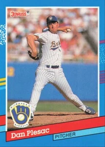 1991 Donruss Baseball Dan Plesac Milwaukee Brewers #104 - Picture 1 of 2