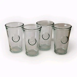 4 San Miguel Authentic 100% Recycled Glass Drinking Tumbler Cups Green Tint. - Picture 1 of 7