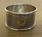 Antique English Sterling Silver Napkin Ring "P" initial engraving, dated 1927