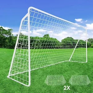 Outdoor Stabil Fussballtore für Kinder & Erwachsene Tor mit Zwei abnehmbarem Net - Bild 1 von 5