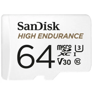 Zestaw SanDisk High Endurance R100/W40 microSDXC 64GB, UHS-I U3, klasa 10 - Zdjęcie 1 z 1