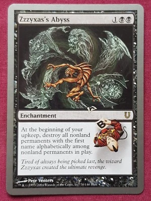 Magic The Gathering UNHINGED ZZZYXAS'S ABYSS black card MTG - Image 1 of 2