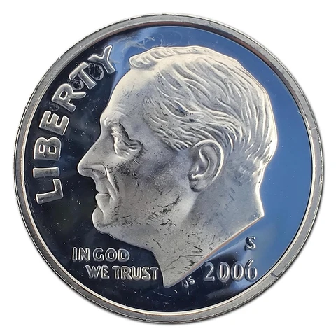 2006-S Proof Roosevelt Dime 90% Silver Cover