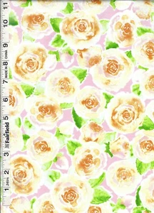 Honeysuckle Rose Lemonade Roses by Robert Kaufman bty - Picture 1 of 1