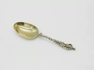Dutch Sterling Silver Gilt '1730' Serving Spoon Antique Victorian - Picture 1 of 5