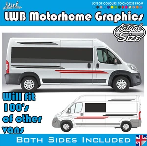 L3 CITROEN RELAY MOTORHOME CAMPER VAN STRIPES GRAPHICS DECALS ANY COLOUR 082 - Picture 1 of 4