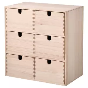 IKEA Mini Chest of 6 Drawers Solid Pine Storage Organizer Paintable, 31x18x32 cm - Picture 1 of 5