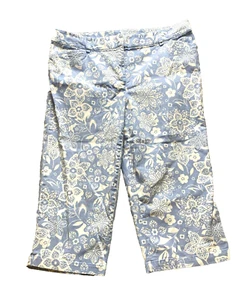 Villager by Liz Claiborne Pants Women 16 (37x18) Light Blue Stretch Capri Hippie - Picture 1 of 10