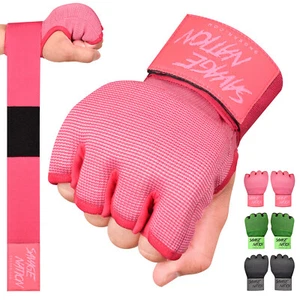 BeSavage Gel Padded Inner Gloves with Hand Wraps MMA Muay Thai Boxing Fight PAIR - Picture 1 of 24