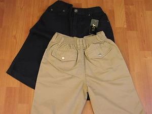 GENEROUS FIT BOYS CHINO SHORTS - FROM AGE 10 UPTO 38" WAIST - NAVY OR SAND - Picture 1 of 4