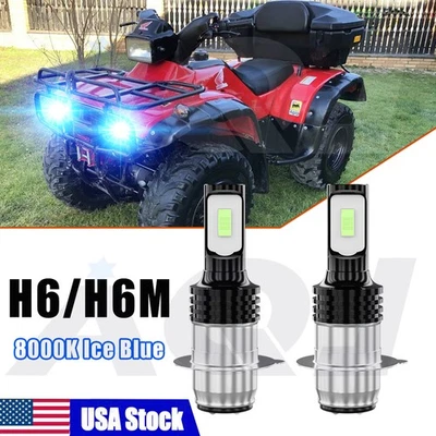 LED Headlight Bulbs Blue For Honda Foreman 400 1997-2004 High Low Beam Light Foto 1 de 4