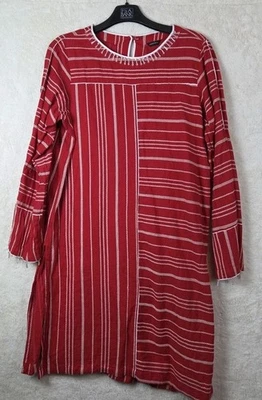 Vestido Camisa Zafiro Talla Med India Kurta Rojo Blanco Cuentas Foto 1 de 4