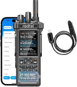 RT-950 PRO Ham Radio TX GPS/APRS, 10W Walkie Talkie Lungo Raggio Portatile Due Vie - Foto 1 di 8