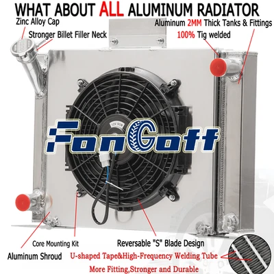 Fit 1983-1994 Ford Ranger Base Pickup V8 Engine 2.0L 3 Row Radiator Shroud Fan - Imagem 1 de 4