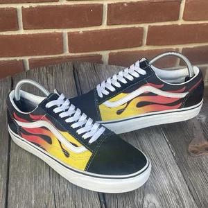 Vans Old Skool Flames Rojo Amarillo Negro Zapatos de Monopatín Para Hombre 7.5 Para Mujer’s 9 - Imagen 1 de 10