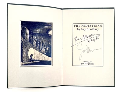 Ray Bradbury THE PEDESTRIAN SIGNED by BRADBURY & Joe MUGNAINI Roy Squires, 1964 - Image 1 of 4