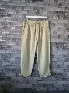 Stradivarius UK L salbeigrün Cropped Hose Jogginghose Gummizug HighWaist weites Bein - Bild 1 von 7