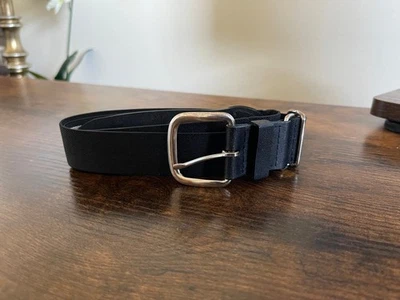 Adidas Men’s Black Belt Size Small 30-32 in Silver Buckle Sports Casual - Image 1 of 4