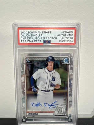 2020 Bowman Draft - Chrome Draft Auto Dillon Dingler Refractor /499 PSA 10 - Image 1 of 2